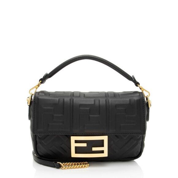 Fendi FF Embossed 1974 Mini Baguette Shoulder Bag - Picture 1 of 13